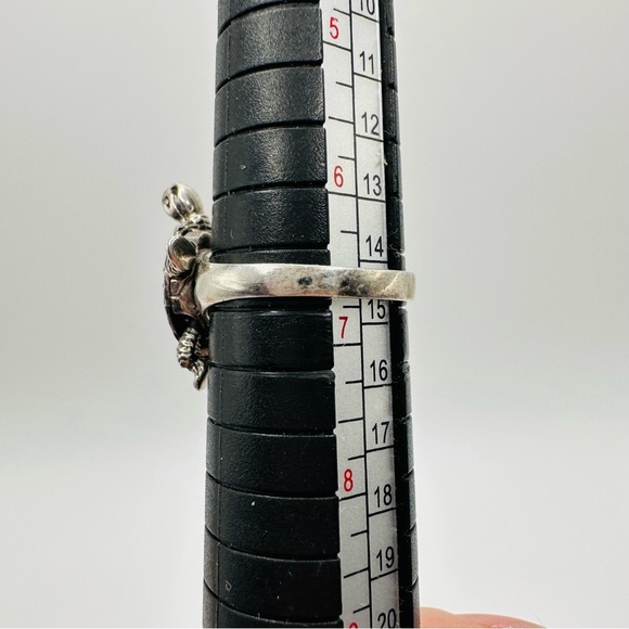 STERLING SILVER 925 Vintage Moveable Turtle Ring, Size 6.75 - Picture 10 of 13